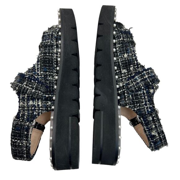 Stuart Weitzman Zoe Lift Embellished Tweed Platform Sandals Size 8B - Picture 6 of 9